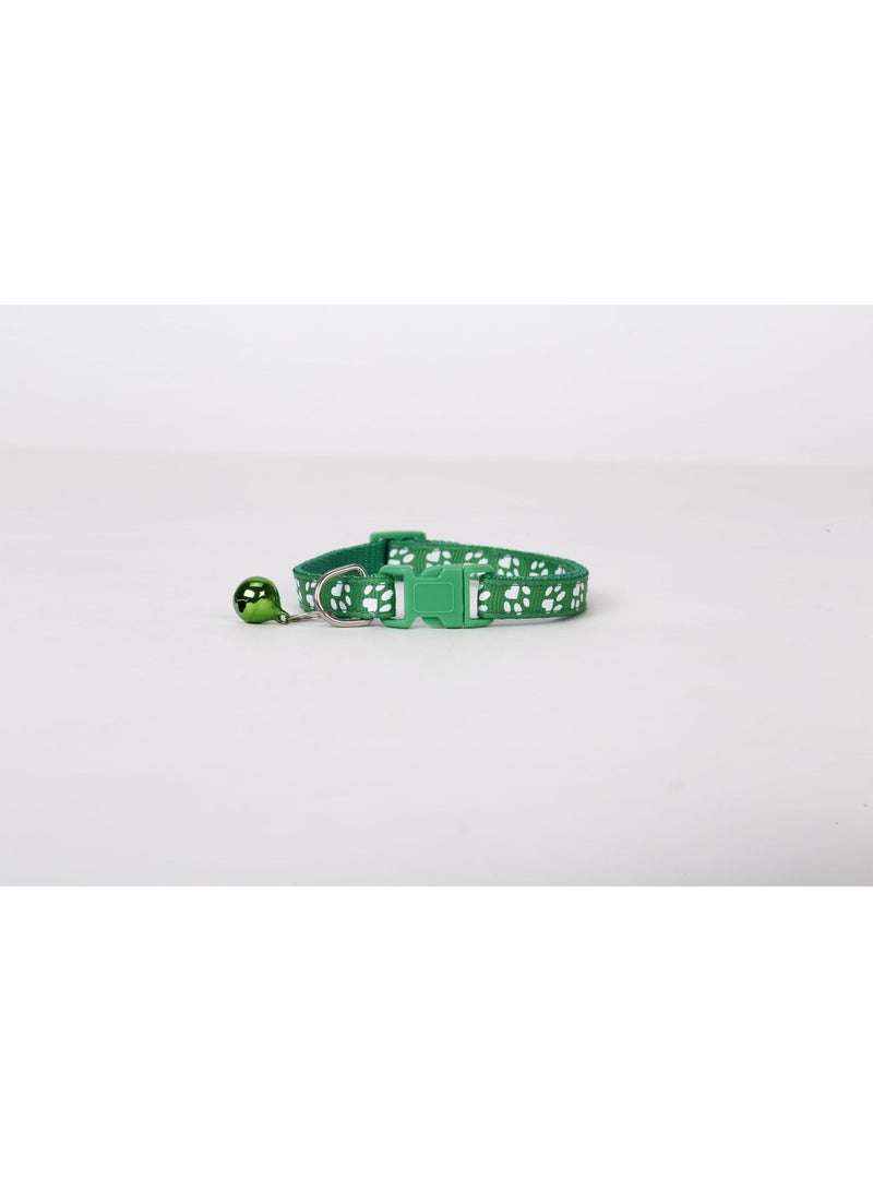 Oldzhan Cat and Dog Universal Dog Cat Neck Ring Small and Medium sized Dog Teddy Adjustable Pet Traction Rope Neck Ring Bell Collar (Green) - Image 3