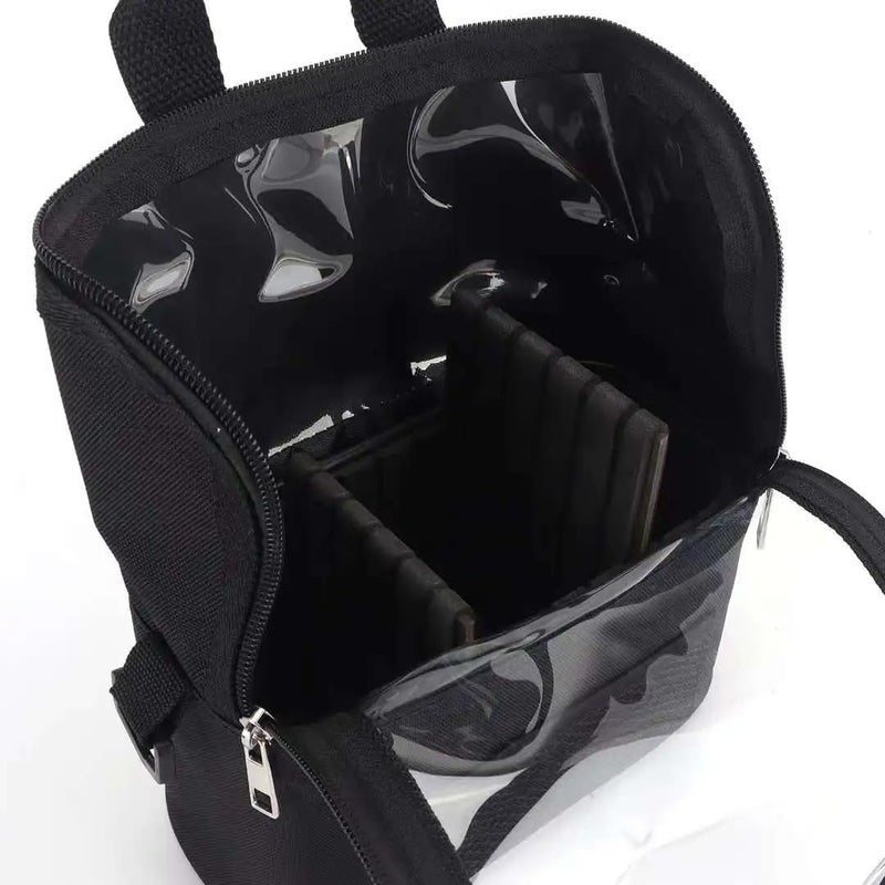 DAYANIDHI Dayanidhi Makeup Tool Organizer Bag with Adjustable Shoulder Strap Belt Lightweight Transparent Visible Window with Large Capacity Vanity Pouch for Artist Makeup Brush Bag Pack of 1 Black - Image 5