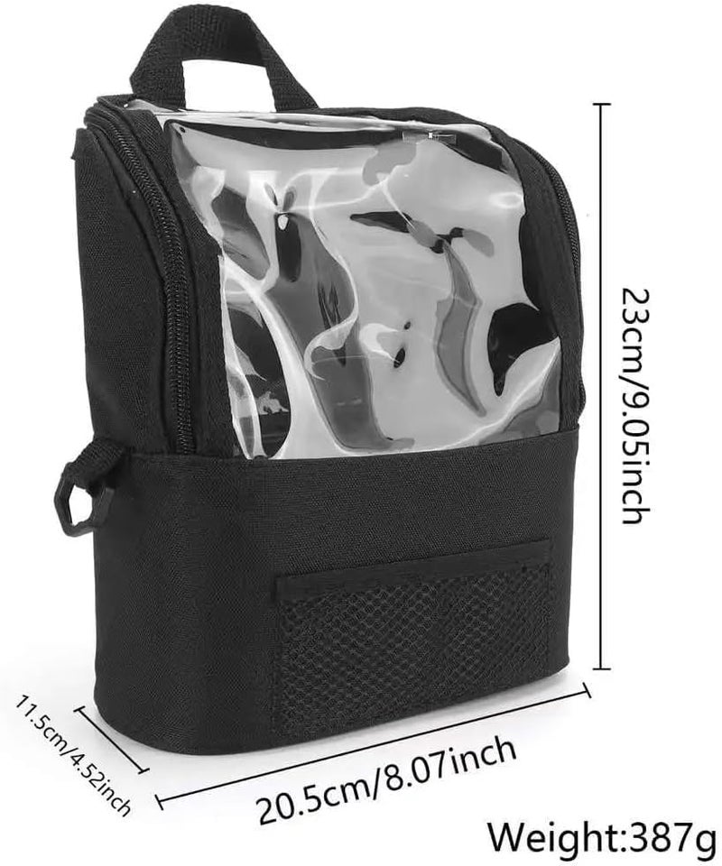 DAYANIDHI Dayanidhi Makeup Tool Organizer Bag with Adjustable Shoulder Strap Belt Lightweight Transparent Visible Window with Large Capacity Vanity Pouch for Artist Makeup Brush Bag Pack of 1 Black - Image 2