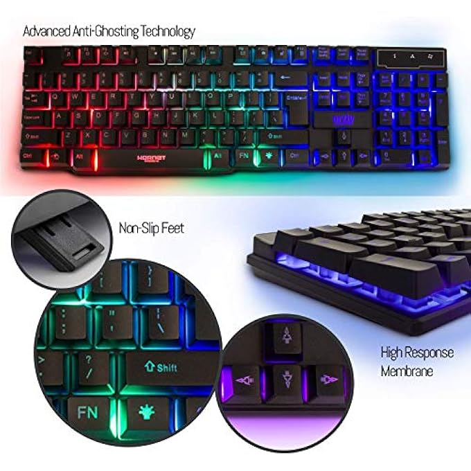 Orzly GAMING KEYBOARD AND MOUSE, MOUSE PAD & GAMING HEADSET, WIRED LED RGB BACKLIGHT BUNDLE FOR PC GAMERS AND XBOX AND PS4 USERS - 4 IN 1 GIFT BOX EDITION HORNET RX-250 - Image 2