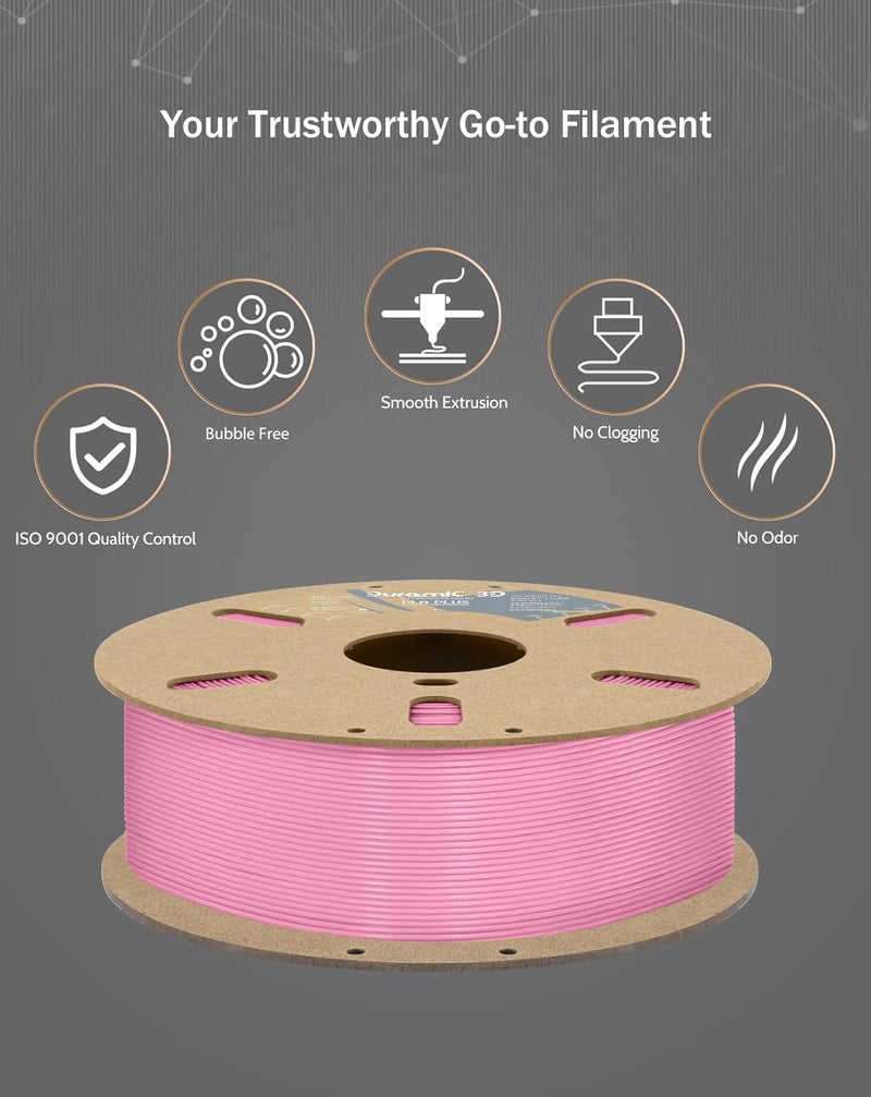 DURAMIC 3D PLA+ Filament 1.75mm 1Kg Pink, PLA Plus Filament 1Kg Spool(2.2lbs) Tougher and Stronger, Dimensional Accuracy Probability +/- 0.02mm - Image 5