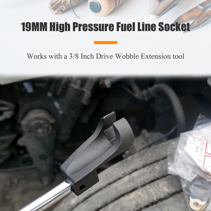 Mekar 19MM High Pressure Fuel Line Socket Compatible for Detroit Diesel DD13 DD15 DD16, Alternative to W47058090900 (3/8" Drive) - Image 4