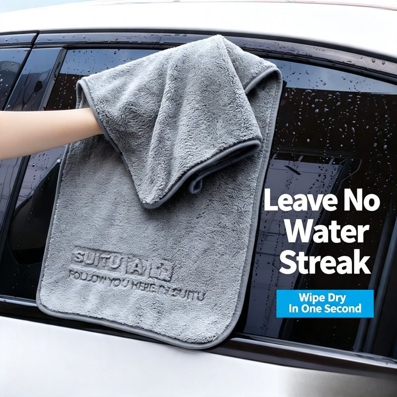 Double-Sided Microfiber Car Cleaning Towel (Super Absorbent, Lint-Free) - Image 2