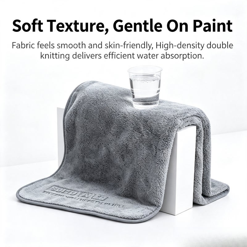 Double-Sided Microfiber Car Cleaning Towel (Super Absorbent, Lint-Free) - Image 3