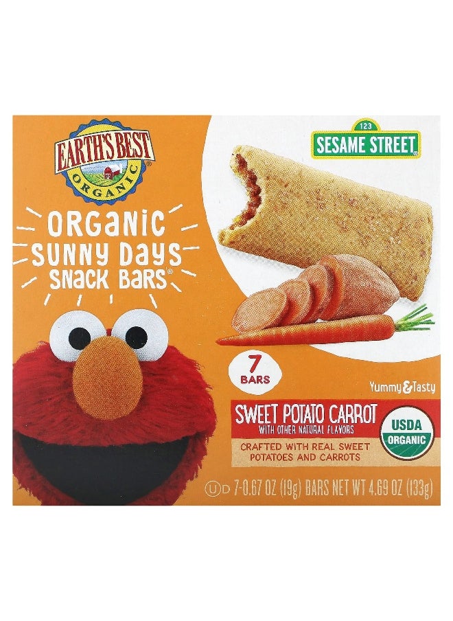 EARTHS BEST Earth's Best, Organic Sunny Days Snack Bars, 2 Years and Up, Sweet Potato, Carrot, 7 Bars, 0.67 oz (19 g) Each  - Image 1