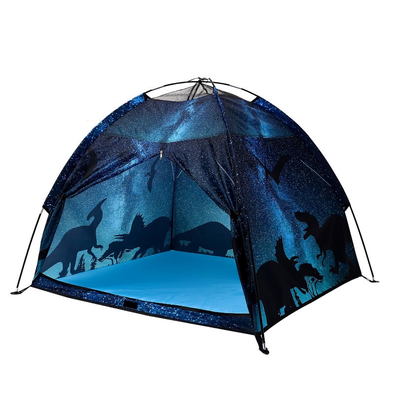 Lucky castle Kids Play Tent Lucky Castle Playhouse for Boys and Girls Easy Fun Dome Tent Camping Playground Pop Up Tent for Kids Indoor and Outdoor Imaginative Play Perfect Kids Gift Black Dinosaur - Image 3