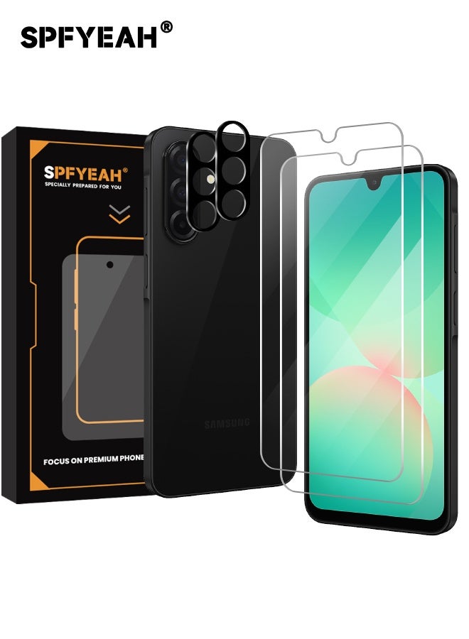 SPFYEAH [2+2 Pack] Samsung Galaxy A26 HD Screen Protector with Camera Lens Protector, [9H Hardness][Touch Sensitive][Anti Scratch][Bubble Free][Case Friendly] Protector Set for Samsung Galaxy A26 6.7 inch (Boxed, 2+2 PCS) - Image 1