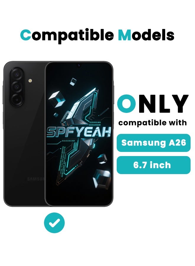 SPFYEAH [2+2 Pack] Samsung Galaxy A26 HD Screen Protector with Camera Lens Protector, [9H Hardness][Touch Sensitive][Anti Scratch][Bubble Free][Case Friendly] Protector Set for Samsung Galaxy A26 6.7 inch (Boxed, 2+2 PCS) - Image 2