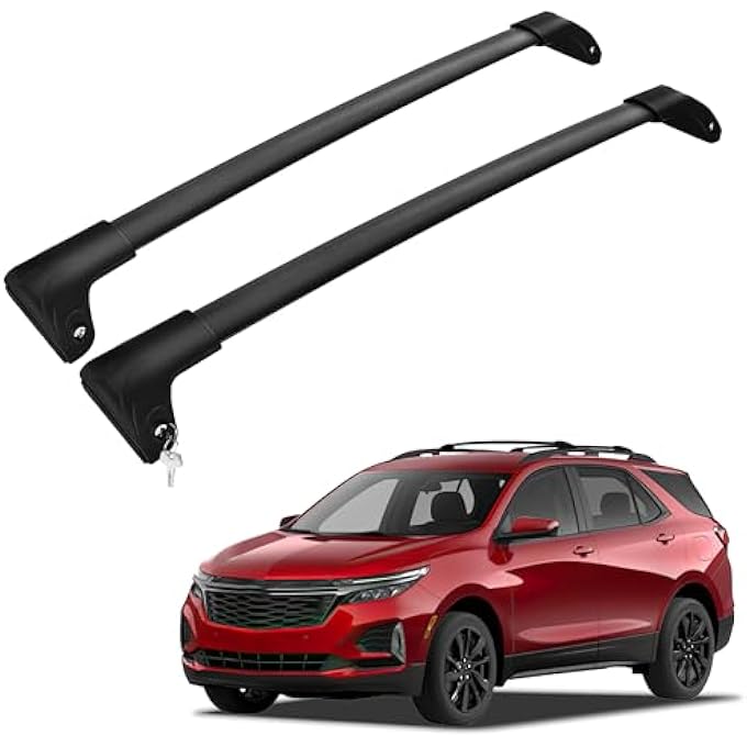 rayihni Roof Rack Thick Aluminum Crossbars Bike Rack Fit for 2018-2024 Equinox, Cargo Bars Load Capacity 220LBS,Anti-theft Lock Luggage Kayaks Bicycles Snowboard Canoe Carrier Cargo Bag - Image 1