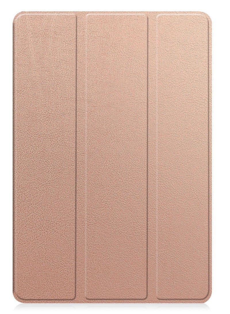 SYOSI Case for Samsung Galaxy Tab S9 FE Plus 12.4-Inch Model SM-X610/X616 Slim Tri-Fold TPU Leather Cover with Pen Slot Auto Wake/Sleep Can Vertical Use for SM S9 Plus Cover Rose gold - Image 2