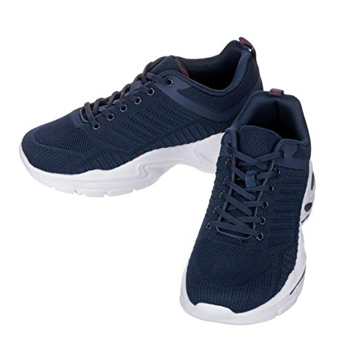CALTO Men's Invisible Height Increasing Elevator Shoes - Navy/White Super Lightweight Sporty Sneakers - 2.6 Inches Taller - Q331 - Size 11 D(M) US - Image 5