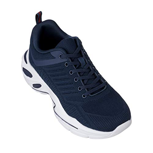 CALTO Men's Invisible Height Increasing Elevator Shoes - Navy/White Super Lightweight Sporty Sneakers - 2.6 Inches Taller - Q331 - Size 11 D(M) US - Image 4