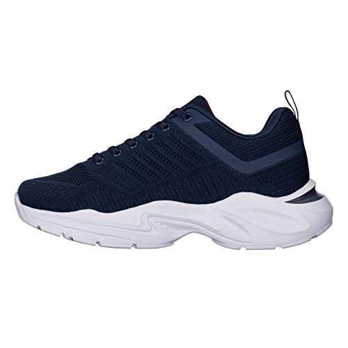 CALTO Men's Invisible Height Increasing Elevator Shoes - Navy/White Super Lightweight Sporty Sneakers - 2.6 Inches Taller - Q331 - Size 11 D(M) US - Image 3
