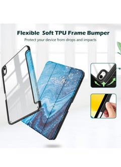 Procases iPad 10th Generation Case with Pencil Holder 10.9 Inch Case Clear Transparent Back Shell Trifold Protective Case Smart Cover  - Image 3