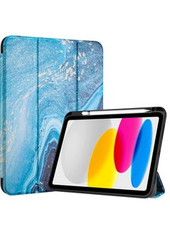 Procases iPad 10th Generation Case with Pencil Holder 10.9 Inch Case Clear Transparent Back Shell Trifold Protective Case Smart Cover  - Image 1