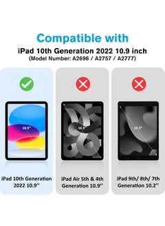 Procases iPad 10th Generation Case with Pencil Holder 10.9 Inch Case Clear Transparent Back Shell Trifold Protective Case Smart Cover  - Image 2