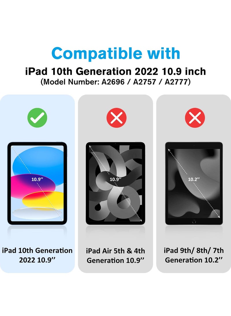 Procases - iPad 10th Generation Case with Pencil Holder 10.9 Inch Case Clear Transparent Back Shell Trifold Protective Case Smart Cover - Image 1