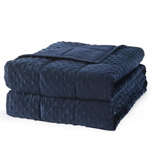 Mr. Sandman Weighted Blanket for Adults, Minky Heavy Blanket for Woman, Man Sleeping Calm, Soft and Cozy Weighted Throw Blankets, Machine Washable, 60 x 80in, 20 Pounds, Navy Blue - Image 1