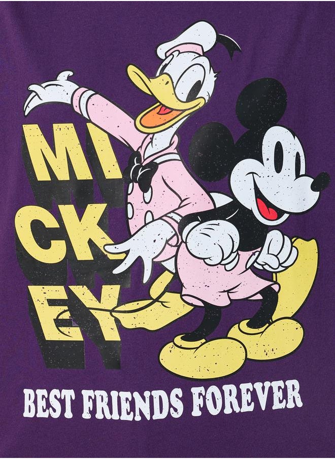 Styli - Mickey Mouse & Donald Print Oversized T-Shirt - Image 1