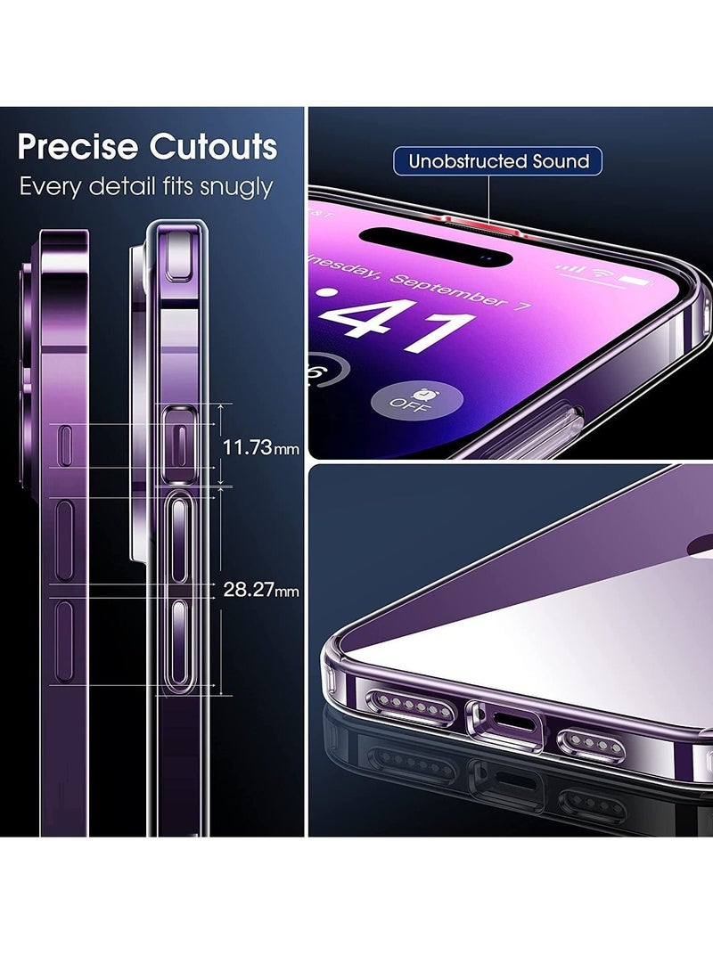 MUNTAQI Clear Transparent iPhone 14 Pro (2022) Anti-Yellowing Military,Ultra-Thin,Shock Absorption Anti-Scratch Back Cover - Image 2