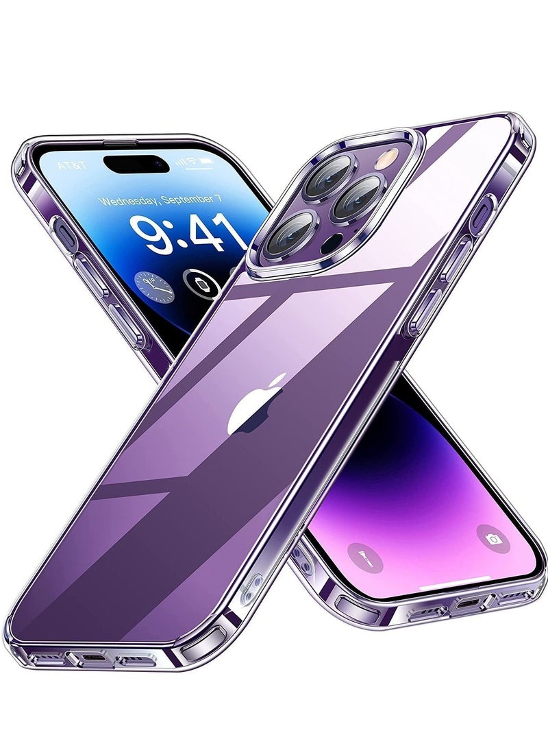 MUNTAQI Clear Transparent iPhone 14 Pro (2022) Anti-Yellowing Military,Ultra-Thin,Shock Absorption Anti-Scratch Back Cover - Image 1