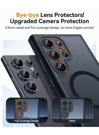 Designed for Samsung Galaxy S24 Ultra Case (2024), Full Camera Protection, Compatible with Magsafe, Translucent Matte Back Protective Phone Cover, Slim Thin Full Protection Phone Case Cover for Galaxy S24 Ultra, Black - view 3