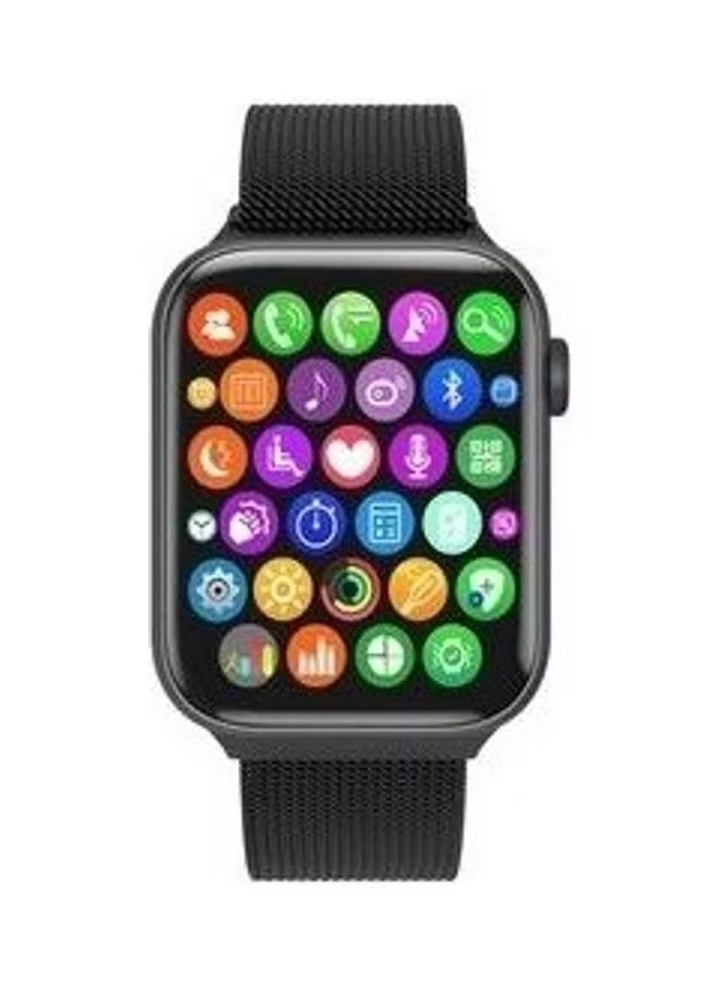 Metal And Silicone Touch Screen Full Square with Heart Rate Tracker Smart watch For Android / IOS black - Image 2
