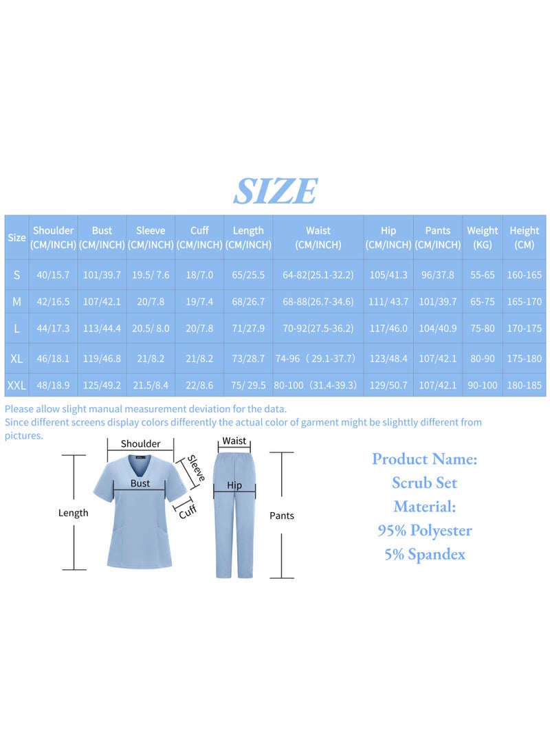 Loquat Womens Medical Scrubs Set Medical Uniform Set Black - Image 2