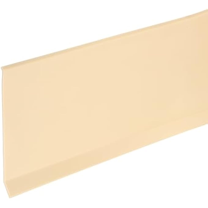 40FT X 4" BASEBOARD TRIM PEEL AND STICK WALL FLEXIBLE MOLDING TRIMS, SELF ADHESIVE PVC COVE BASE BASEBOARDS FOR WALLS CORNER, BEIGE - Image 1