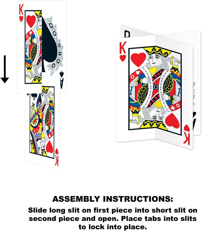 Beistle 4Pack 3D Playing Card Centerpieces Table Decorations for Casino Themed Parties Gatherings Game Night Decorations with Poker Cards 12 - Image 4