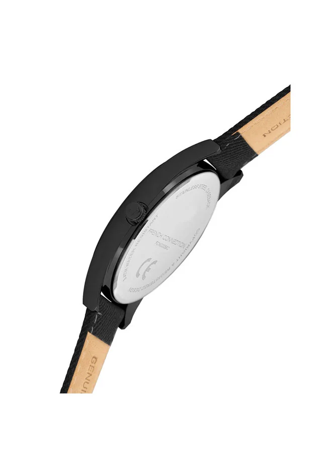 French Connection 42mm Men's Quartz Watch with Black Dial