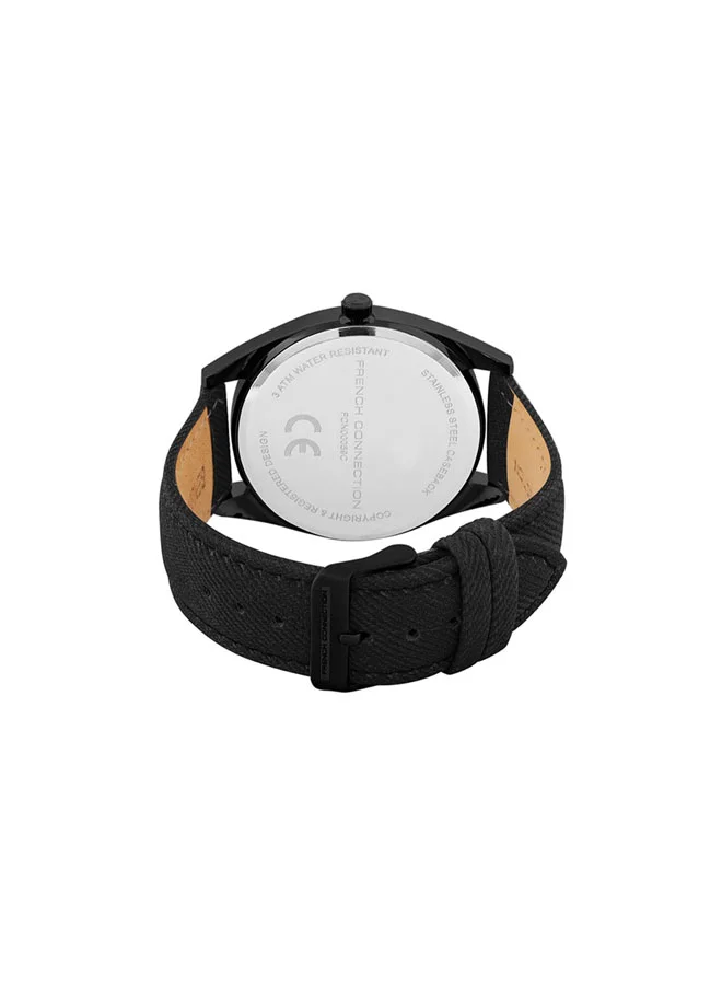 French Connection 42mm Men's Quartz Watch with Black Dial