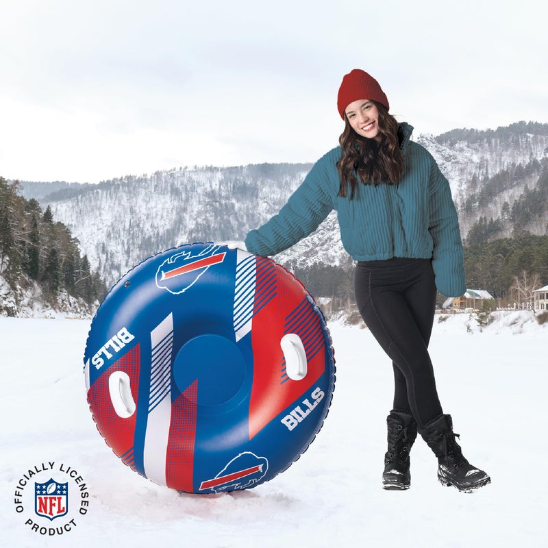 بيج ماوث ألعاب BigMouth Buffalo Bills NFL Fan Gear الخارجية مرخصة رسميًا - أنبوب ثلج قابل للنفخ بمقابض - Image 5