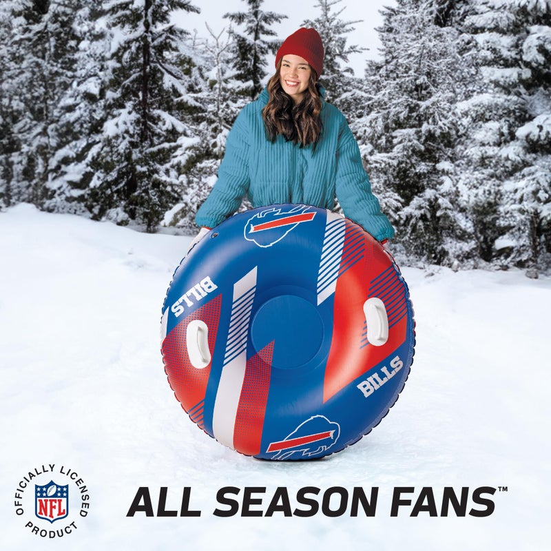 بيج ماوث ألعاب BigMouth Buffalo Bills NFL Fan Gear الخارجية مرخصة رسميًا - أنبوب ثلج قابل للنفخ بمقابض - Image 4