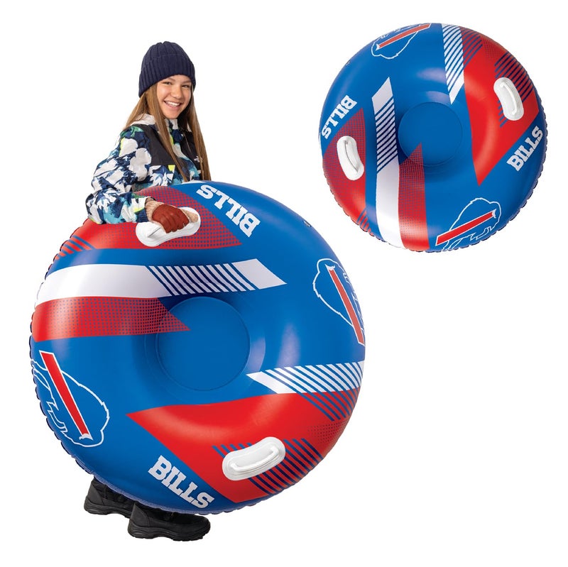بيج ماوث ألعاب BigMouth Buffalo Bills NFL Fan Gear الخارجية مرخصة رسميًا - أنبوب ثلج قابل للنفخ بمقابض - Image 1