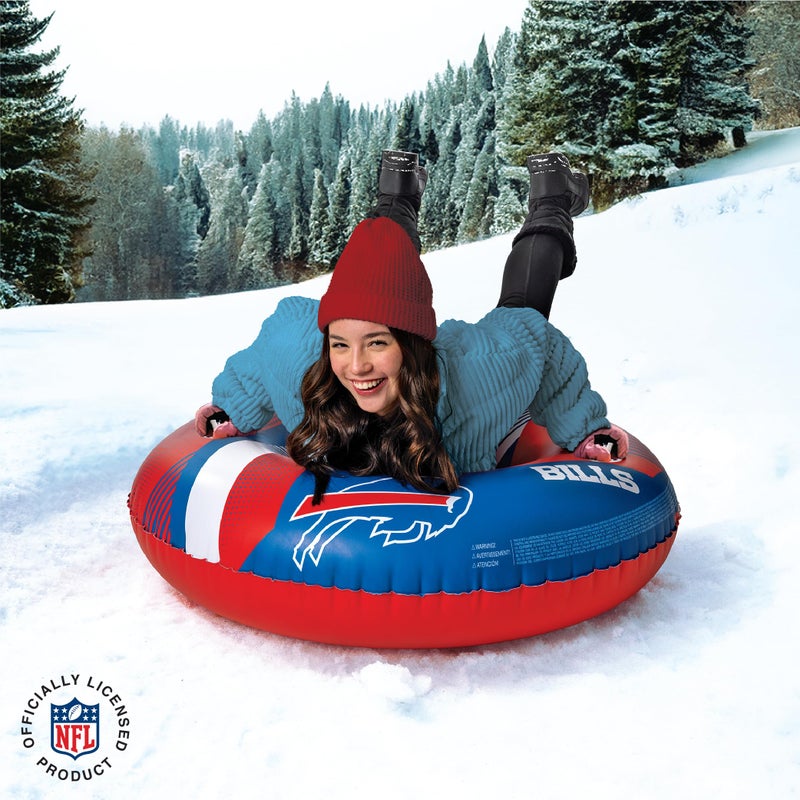 بيج ماوث ألعاب BigMouth Buffalo Bills NFL Fan Gear الخارجية مرخصة رسميًا - أنبوب ثلج قابل للنفخ بمقابض - Image 2