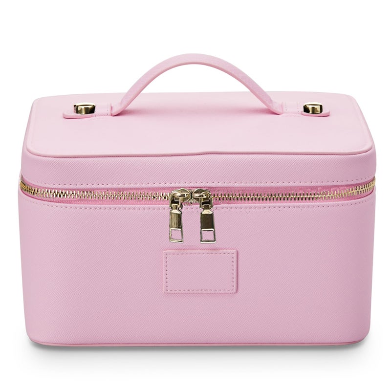 Waterproof PU Leather Cosmetic Bag with Compartments, Large Capacity Portable Toiletry Bag for Travel and Daily Use - Image 2