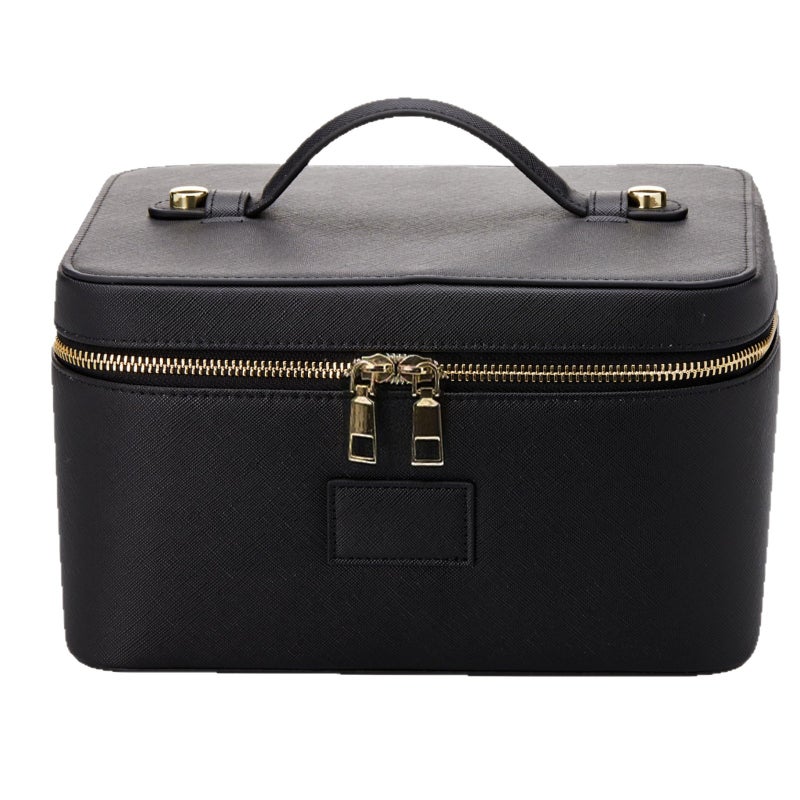 Waterproof PU Leather Cosmetic Bag with Compartments, Large Capacity Portable Toiletry Bag for Travel and Daily Use - Image 5