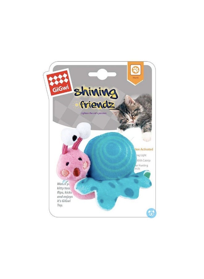 GiGwi Shining Friends Snail with Activated LED Light & Catnip Inside