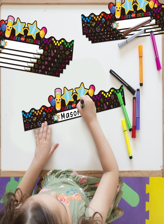 HEYINSHEN 24 Pcs 100 Days Paper Crowns Name DIY 100th Day of School Crown for Kids 100 Days Adjustable Paper Hats Celebration Party Favors Supplies for Classroom School Party Decorations for Kids - Image 5
