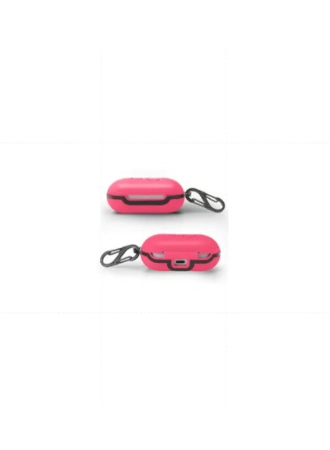 CATANES (for Samsung Galaxy Buds Plus) Silicone Case Cover with Keychain Hard Protective Earbuds Case Full Body Protection Case Cover / Hot Pink - Image 1