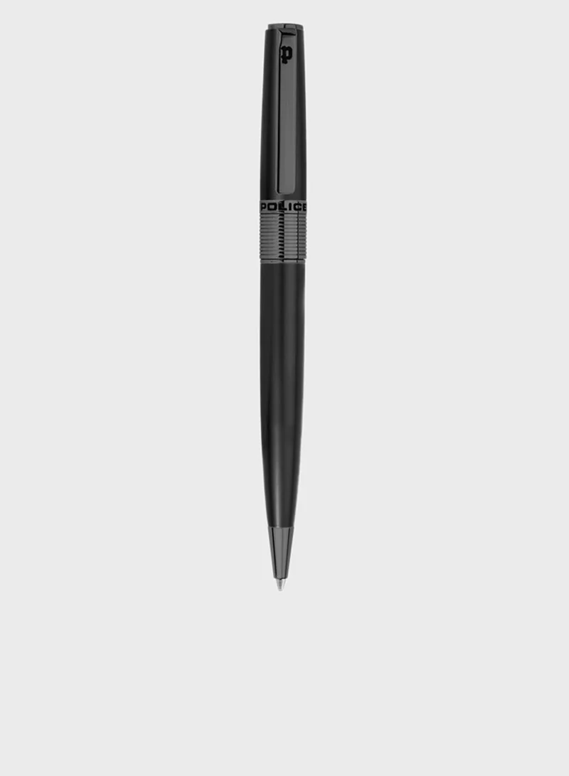 POLICE Police Serif Black Pen With Gun Metal Ion Plating