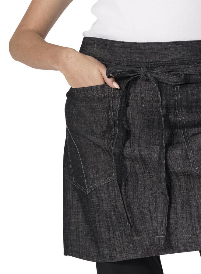 Chef Works Unisex Corvallis Half Bistro Apron, Black, One Size - Image 3