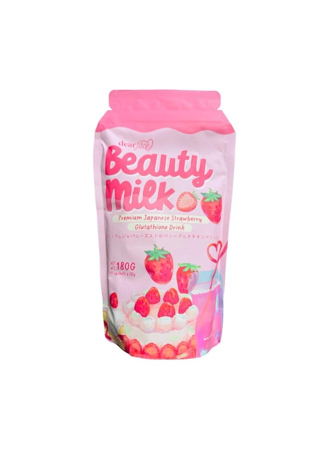 dear face Beauty Milk 180 G Premium Japanese Strawberry Glutathione Drink