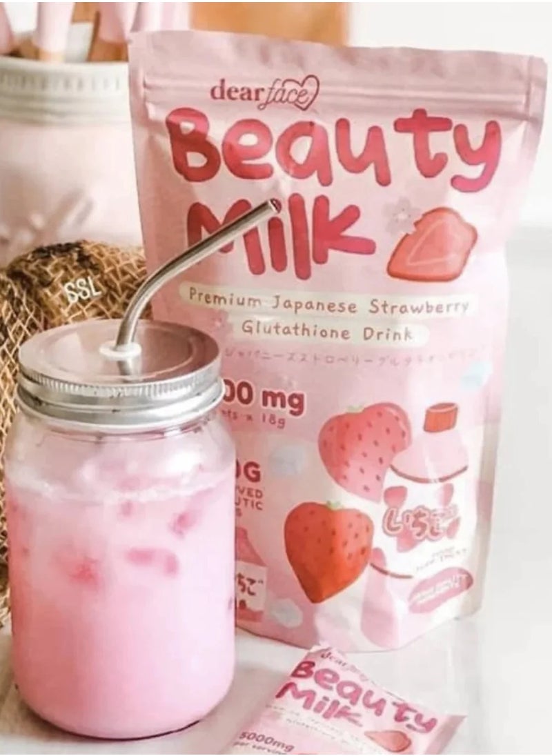 dear face - Beauty Milk 180 G Premium Japanese Strawberry Glutathione Drink - Image 1