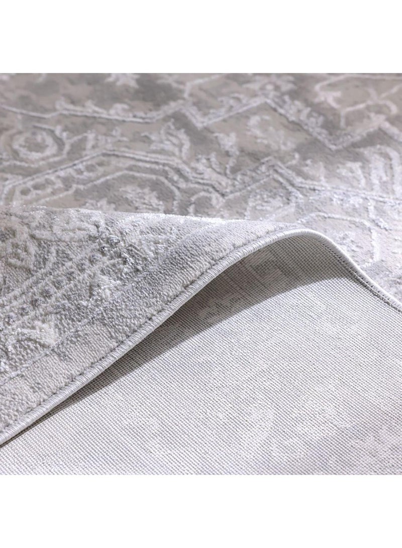DANUBE HOME Nowa Shine Rug  Polypropylene + Polyester Area Rug Floor Covering L230xW160cm-Light Grey/Cream  - Image 2