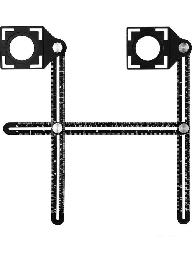 NIBEMINENT Aluminum Alloy Multifunctional Ruler Black - Image 5