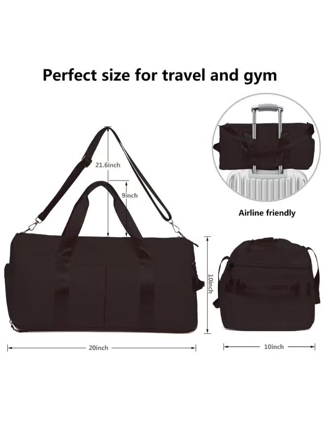 XUN Large Travel Duffel Bag – Weekender Duffle with Zipper, Water-Resistant Overnight Bag for Men and Women, Gym or Travel Use, Black - Image 5