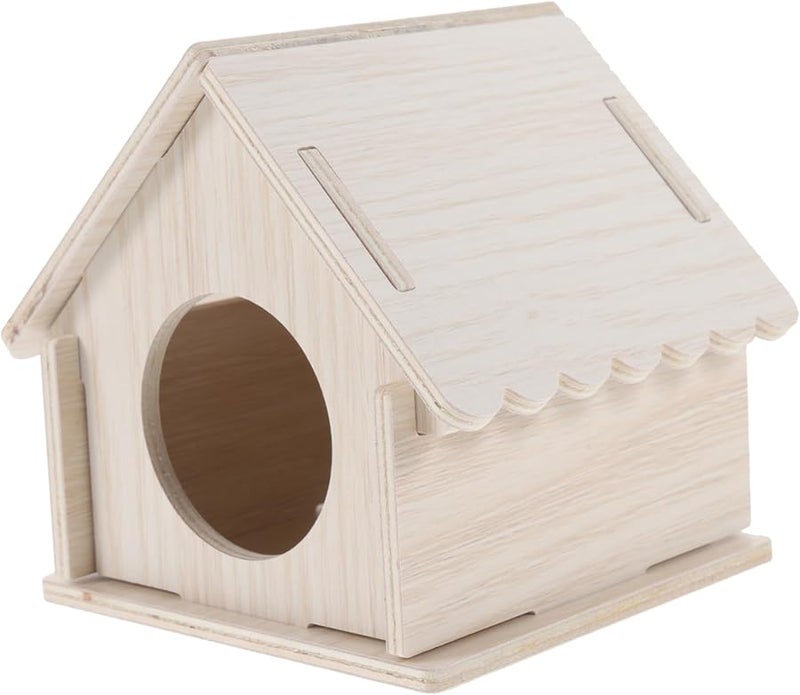 Wooden Small Animal House Hut 11x9 5x10cm 3pcs Guinea Pig Hamster Habitat - Image 2