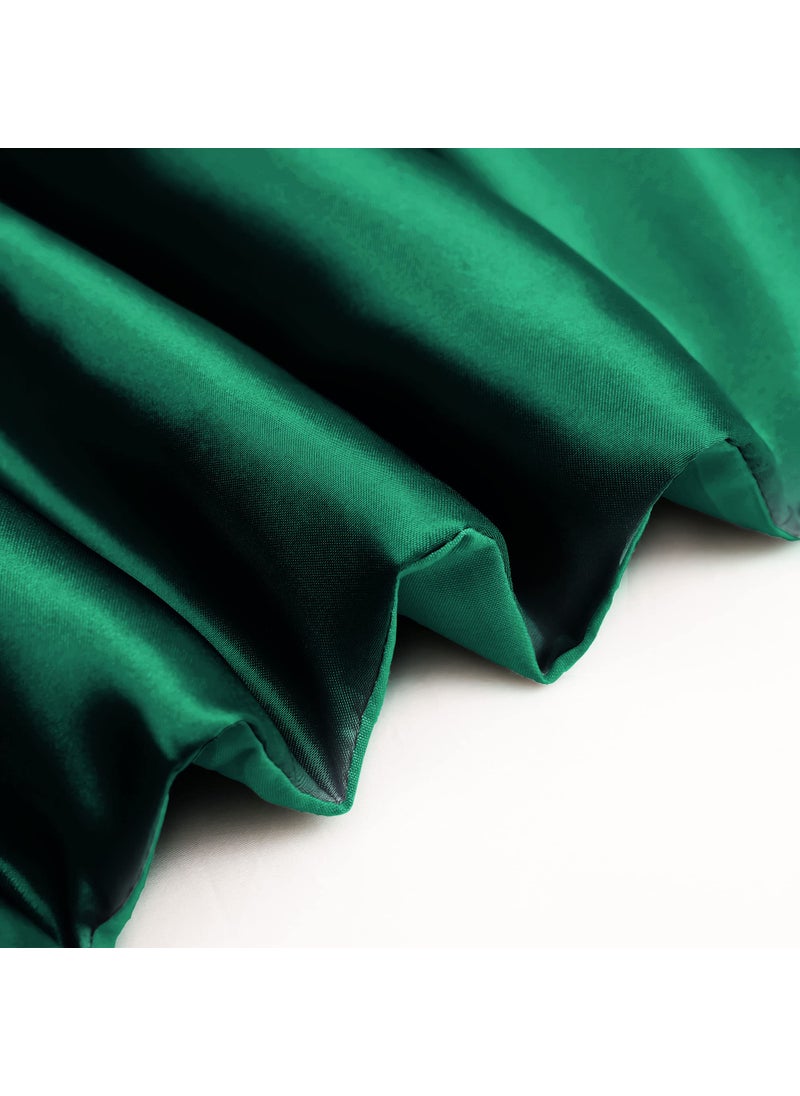 Whale Flotilla Whale Flotilla 3-Piece Reversible Queen Size Silky Comforter Set/Bedding Set  Luxury Soft Satin Comforter with 2 Satin Pillowcases  Lightweight Duvet Set for All Seasons  Deep Green  - Image 4